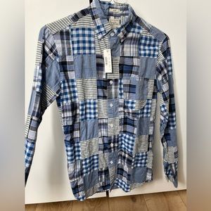 JCREW Indian Madras Patchwork Button Down